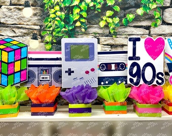 I love the 90s birthday bash party centerpieces 90s party decoration 90s birthday I love the 90s centerpiece party favors SET OF 6