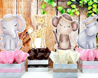 Pink Jungle Baby Shower Theme | Pink Safari Birthday Theme | Safari Baby Shower | Jungle First Birthday | Jungle Safari Centerpiece INDVDUAL