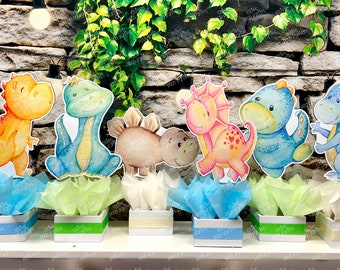 Dinosaur Birthday | Dinosaur Baby Shower | Hatching Soon Dinosaur | Dinosaur Centerpiece | Dinosaur Party Centerpiece Rex Birthday SET OF 6