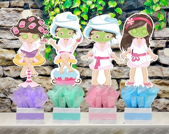 Spa Day Birthday Party Theme | Spa Day Party Centerpiece | Bridal Shower Spa Day | Spa Theme Decoration Table Centerpiece SET OF 4