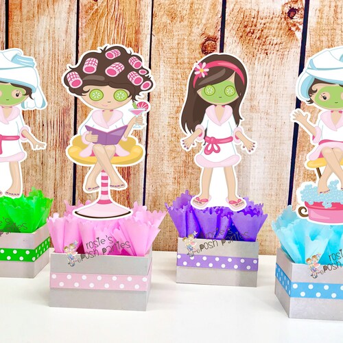 Spa Day Birthday Party Centerpieces Spa Bridal Shower Etsy