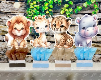 Baby Jungle Theme | Safari Baby Shower | Jungle Safari Centerpiece Decoration | Safari Party | Jungle Theme | Baby Shower Decor SET OF 4