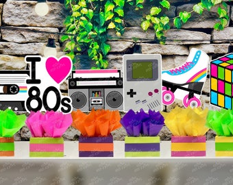 I love the 80s birthday bash party centerpieces 80s party decoration 80s birthday I love the 80s centerpiece party favors Decor INDIVIDUAL