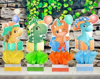 Dinosaur Baby Shower | Dinosaur Theme | Dinosaur Birthday Party Decoration | Dinosaur Centerpiece Hatching Soon Dinosaur Deco Theme SET OF 4