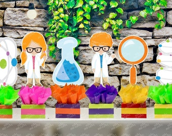 Science Birthday Theme Centerpiece Decoration | Science Party | Science Theme | DNA Party | Mad Scientist Party | Science Decor INDIVIDUAL