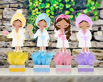 Afro Spa Day Birthday Party Theme | Spa Day Party Centerpiece | Bridal Shower Spa Day | Spa Theme Decoration Table Centerpiece SET OF 4