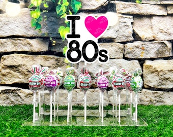 I love the 80s birthday Theme | 80s Theme Lollipop Party Favor | 80s Cakepop Stand | 80s Party | 80s Baby Party Decoration | 80's Bash