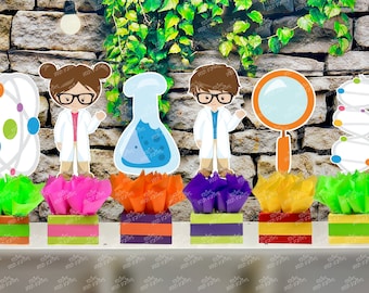 Science Birthday Theme Centerpiece Decoration | Science Party | Science Theme | DNA Party | Mad Scientist Party | Science Decor INDIVIDUAL