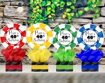 Casino Night Theme | Casino Party | Las Vegas Theme | Casino Birthday Table Centerpiece Decoration | Gamble Casino Night INDIVIDUAL