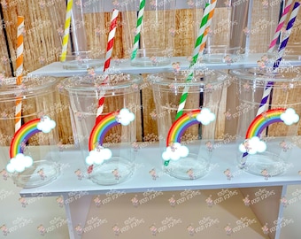 Rainbow Pony Theme | Birthday party Favor Cups | Pride Theme | Rainbow Theme Party Cups | Pony Candy Land Party Cup Favor Decoration VARIETY