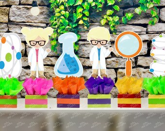 Science Birthday Theme Centerpiece Decoration | Science Party | Science Theme | DNA Party | Mad Scientist Party | Science Decor INDIVIDUAL