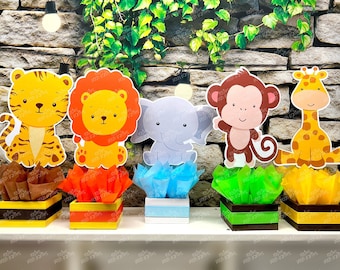 Jungle Baby Shower | Safari Birthday Theme | Jungle Theme | Safari Party Centerpiece Decoration | Jungle Animals Party | Lion INDIVIDUAL
