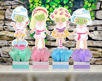 Spa Day Birthday Party Theme | Spa Day Party Centerpiece | Bridal Shower Spa Day | Spa Theme Decoration Table Centerpiece SET OF 4