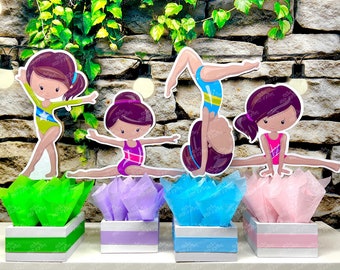 Gymnast Birthday Theme | Gym Centerpiece Decoration | Gymnastics Party | Gymnastics Theme | Gymnast Acrobatics Decoration | Gym SET OF 4