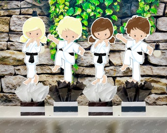 Karate Taekwondo Theme | Karate Birthday Table Centerpiece | Karate Black Belt | Martial Arts Theme | Girl Karate Boy Karate INDIVIDUAL