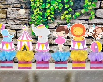 Pink Carnival Theme | Girl Circus Party | Pink Carnival Centerpiece | Girl Circus Carnival Decoration | Circus Party Centerpiece SET OF 6