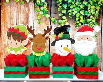 Merry Christmas Winter Wonderland | Xmas Birthday Theme | Christmas Party Winter Centerpiece Santa Snowman Reindeer Elf Theme INDVIDUAL