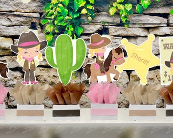 Cowgirl Theme | Cowgirl Birthday Party | Western Theme | Pink Western Cowgirl | Cowgirl Baby Shower | Western Theme Centerpiece SET OF 6