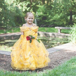 Princess Belle dress for Birthday costume or Photo shoot Belle dress outfit Birthday dress Belle costume Princess dress for Birthday party