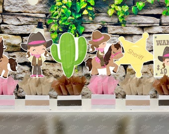 Cowgirl Baby Shower Theme | Cowgirl Birthday Centerpiece | Pink Western Cowgirl INDIVIDUAL