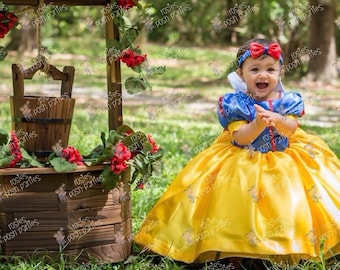 Snow White dress for Birthday costume or Photo shoot Snow White dress outfit Birthday dress Snow White costume dress for Birthday party