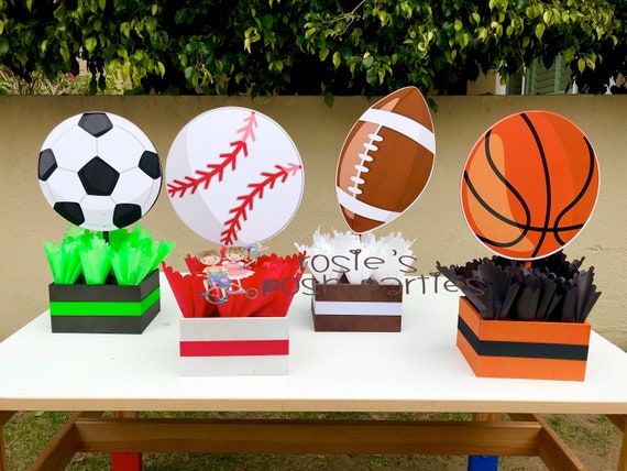 Articles De Fete 7 Pc Joyeux Anniversaire Sport Ballon Bouquet Party Decoration Football Basketball Jumpownia Pl