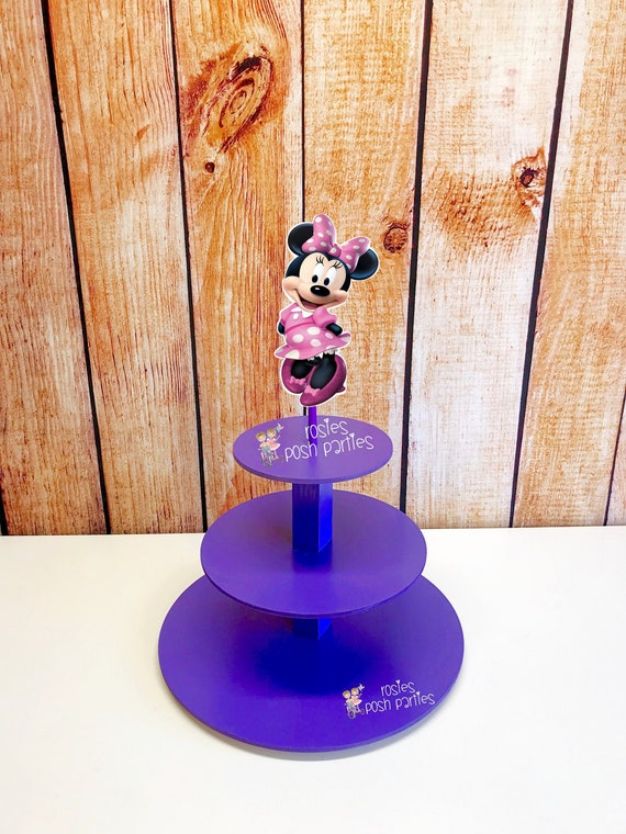 Minnie Mouse Cupcake Stand Minnie Mouse birthday cake Wood Cupcake Stand Tower for Birthday of Baby Shower Themed Parties Minnie birthday Il_570xn