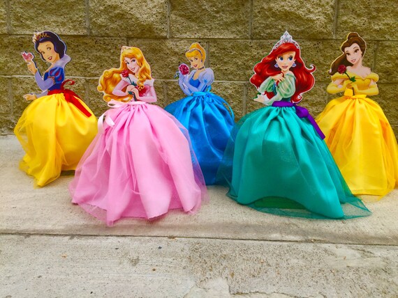 Princess Tutu Cinderella Snow White Aurora Ariel Jasmine Tutu Wood Centerpieces Birthday Cake Topper Guest Table PRICE PER PIECE Il_570xn