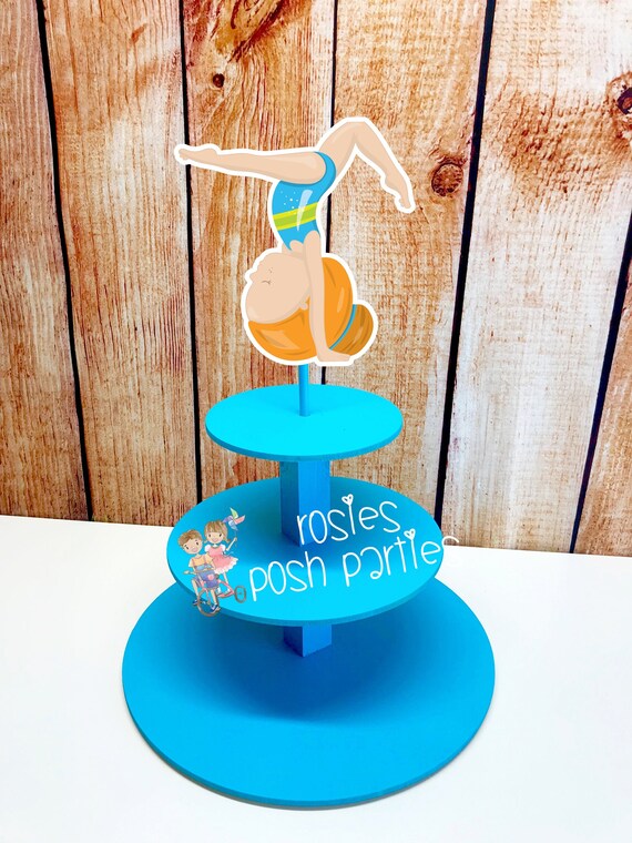 Girl Gymnast Cupcake Stand Gymnast Theme Cupcake Stand Gymnastics Cupcake Decoration Cupcake Stand Gymnast Party Decoration Gym Birthday Il_570xn