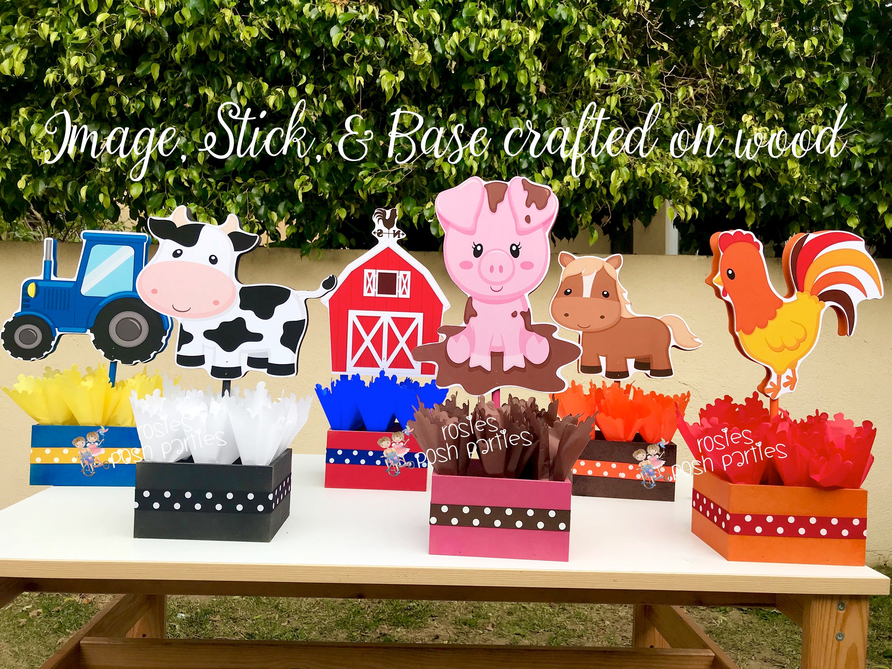 Farm Theme birthday party wood guest table centerpiece Etsy Farm Theme birthday party wood guest table centerpiece Etsy