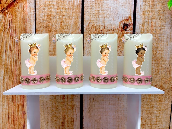 Little Royal Princess Baby Shower Theme | Royal Princess Theme Candle Favor | Princess Theme Favor | Princess Party Decoration | SET OF 12 Il_570xn