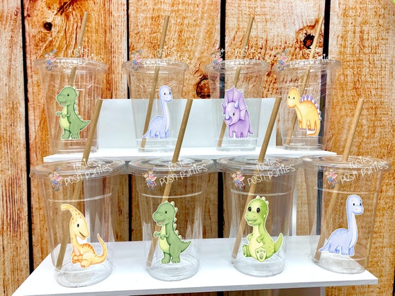 Dinosaur Baby Shower | Dinosaur Theme | Dinosaur Baby Shower Party | Dinosaur Party Cup Favors | Hatching Soon Dinosaur Decor Theme VARIETY Il_570xn