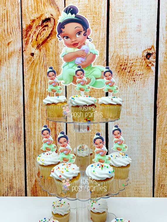 Baby Tiana Theme | Tiana Birthday or Baby Shower Theme | Baby Tiana Theme Party | Tiana Cupcake Stand Toppers | Cupcake Toppers SET OF 12 Il_570xn