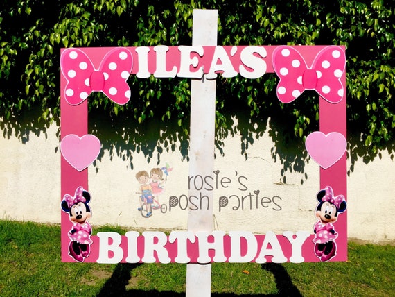 Minnie Mouse photo booth Clubhouse birthday party photo booth or photo prop decoration Pluto Daisy Minnie Mickey Donald Pink Minnie Il_570xn