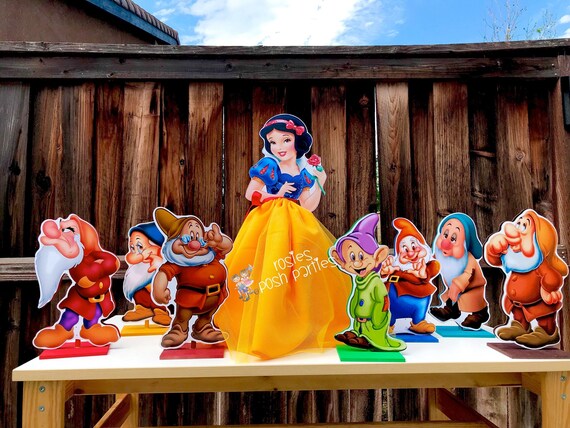 Snow White Inspired Birthday Centerpieces 7 Dwarfs for birthday party of baby shower Guest centerpieces cake table party decoration SET OF 8 Il_570xn
