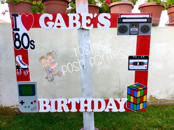 I Love The 80 S Birthday Party Photo Booth Roller Skates Boom Box
