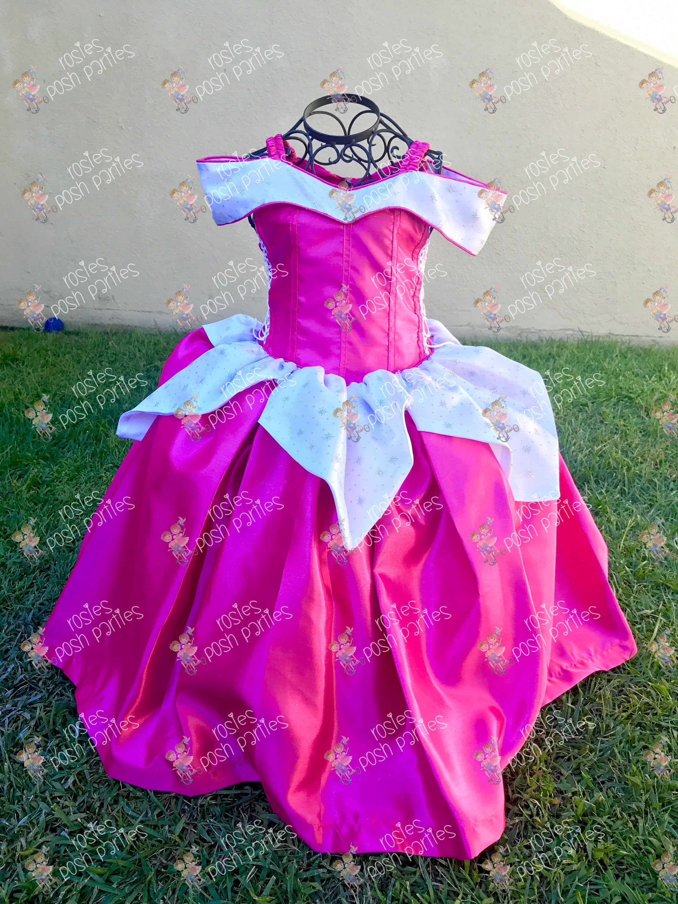 Rion Enfants Filles Princesse Aurore Belle au bois dormant Cosplay Costume  Tutu Tulle Robe