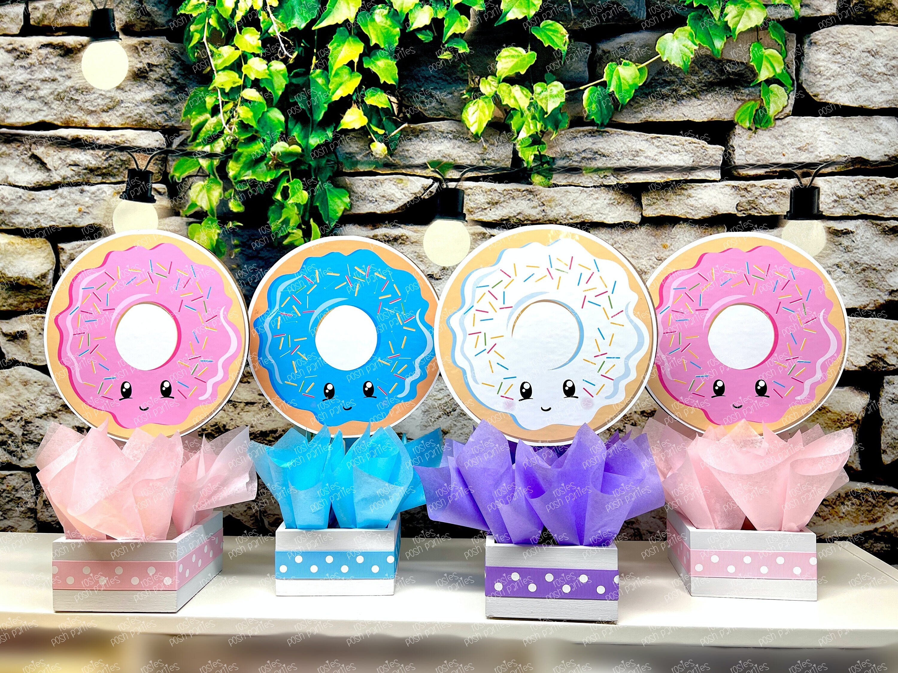 Donut Bar Party Centerpieces Doughnut Centerpiece Donut Birthday Doughnut Party Donut Birthday Candy Party Sprinkle Donut