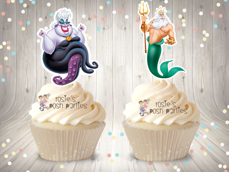 Mermaid Theme Party SET OF 12 Little Mermaid Birthday Cupcake Favor Under the Sea Theme Mermaid Cupcake Topper Favor Mermaid Theme