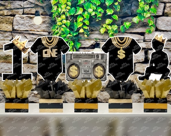 Notorious One Birthday Theme | HipHop Birthday Party | First Birthday Centerpiece | Big One Centerpiece | Notorious Birthday Theme SET OF 5