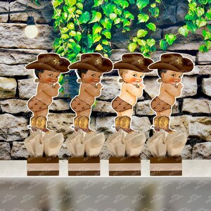 Little Cowboy Theme | First Rodeo Baby Shower | Wild West Party Decoration Table Centerpiece | Howdy Cowboy INDIVIDUAL