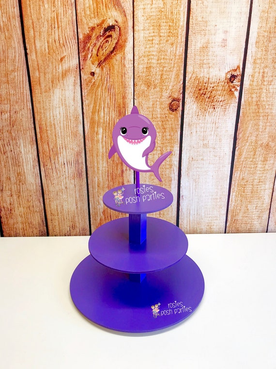 Baby Shark birthday bash party cupcake stand Mommy shark daddy shark decoration shark birthday Baby Shark centerpiece favors Centerpiece Il_570xn