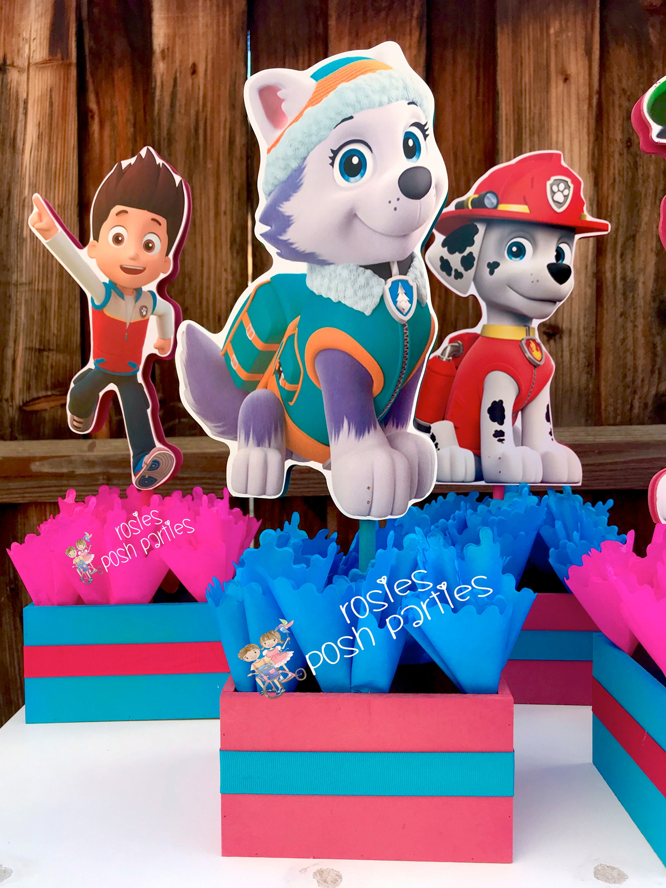 Paw Patrol Centerpieces Pink Paw Patrol centerpieces for | Etsy