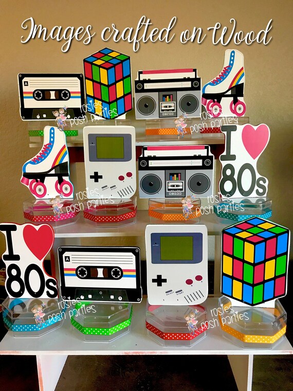 I love the 80s birthday bash party favors 80s party decoration 80s birthday I love the 80s candy jar favors party favors 80s favor SET OF 12 Il_570xn