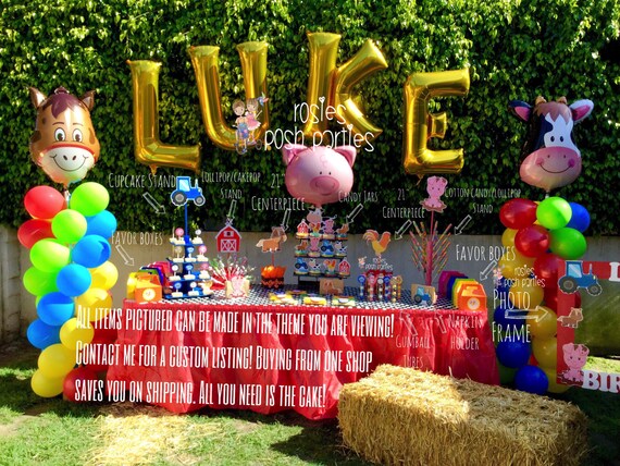 Farm Theme Birthday Party Wood Guest Table Centerpiece Etsy