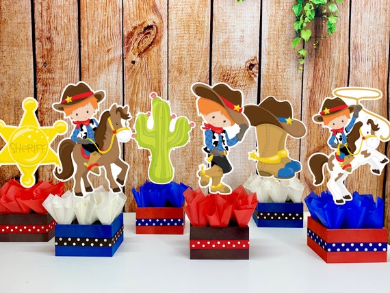 Wild West Cowboy Theme | Cowboy Birthday Centerpiece | Western Decoration | Western Cowboy Birthday | Wild West Theme Decoration SET OF 6 Il_570xn