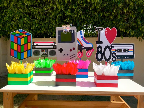 I love the 80s Theme| 80s Birthday Centerpiece | 80s Party Decoration | 80s Birthday | I love 80s Centerpiece | 80s Favors Decor INDIVIDUAL Il_570xn