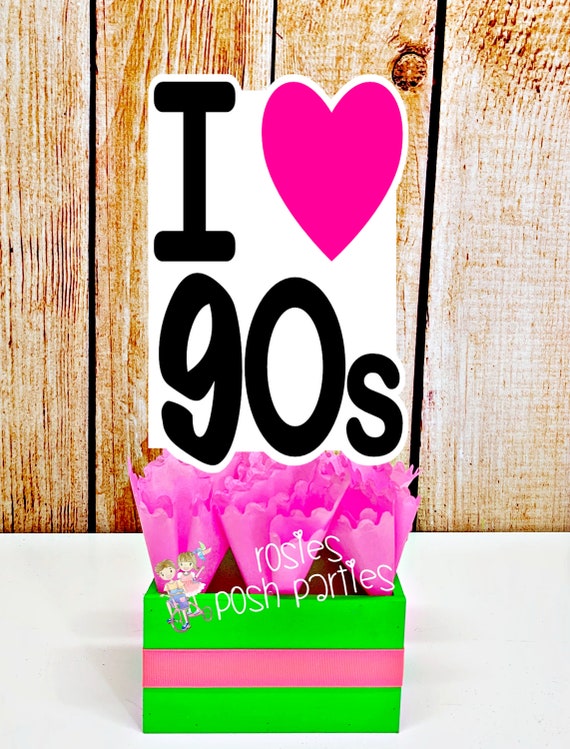 I Love The 90s Birthday Bash Party Centerpieces 90s Party Etsy 日本