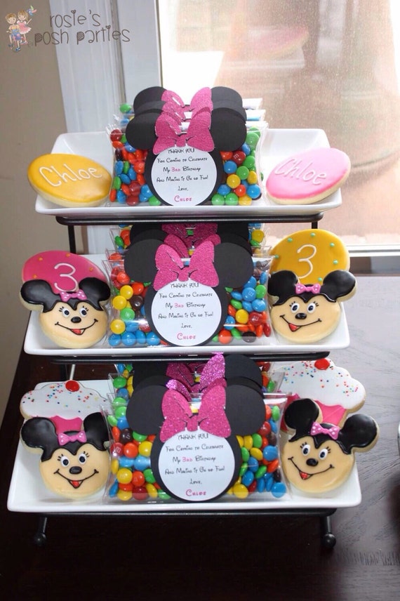 Mickey Mouse Favors Treats or Minnie Mouse Clear pillow boxes for Birthday or any themed party SET OF 36 Il_570xn