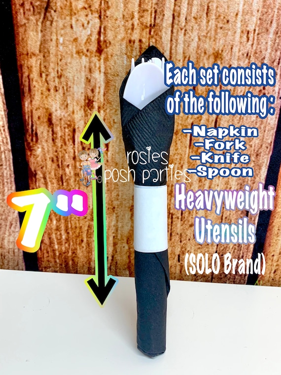 50/'s Birthday Party 50s Theme SET OF 12 50s Party Favors 50/'s Birthday Theme Napkin Wrapped Utensil Favors 50s Theme Decoration